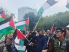 Ratusan Aktivis Gelar Aksi di Kedubes AS, Tolak Solusi Dua Negara dan Kutuk Genosida Gaza
