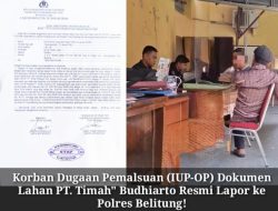 Geram Dicatut, Budhiarto Lapor Polisi: Dugaan Pemalsuan Dokumen PT Timah Seret Nama Pengusaha dan Oknum Pejabat?