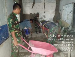 TMMD Ke-127 Depok Bedah Tiga RTLH, Progres Hampir 40 Persen