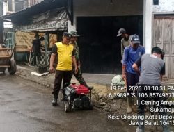 TMMD Ke-127 Bangun Drainase 200 Meter di Sukamaju