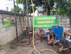 Meski Diguyur Hujan, Pembangunan Sumur Bor TMMD Depok Terus Dikebut