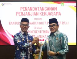 Kantor Pertanahan Palangka Raya dan Kementerian Agama Tandatangani Perjanjian Kerja Sama Percepat Sertifikasi Tanah Wakaf 
