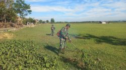 Jelang Penutupan TMMD Reguler ke-128 Kodim Pati, Pembersihan Lapangan Desa Gunungpanti Mulai Dilakukan