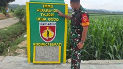 Tugu Prasasti TMMD Kodim Pati Rampung, Jadi Simbol Pengabdian TNI dan Warga