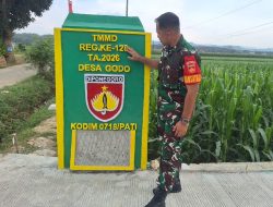 Tugu Prasasti TMMD Kodim Pati Rampung, Jadi Simbol Pengabdian TNI dan Warga