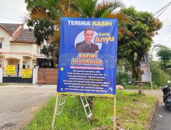 Spanduk Ucapan Terima Kasih untuk Andri Nugraha “Anyu” Terpasang di Vilmut Cigombong
