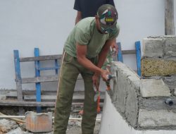 Pekerjaan Manunggal Air Bersih Desa Umbele Lama Masih Berproses, Satgas TMMD Laksanakan Pemasangan Dudukan Tandon Air