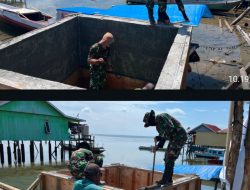 Pembongkaran Papan Mal Tandai Kemajuan Pembangunan Manunggal Air Bersih TMMD Ke-129 di Desa Umbele