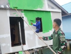 Pengecatan RTLH Milik Ibu Salawiah Masuki Tahap Finishing, bukti nyata kinerja satgas TMMD