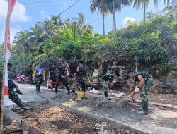 Satgas TMMD Ke-129 Kodim 1311/Morowali Kejar Penyelesaian Rabat Beton Jalan