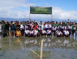 Satgas TMMD Ke-129 Kodim 1311/Morowali Bersama Warga Tanam 1.000 Pohon Mangrove di Kepulauan Umbele