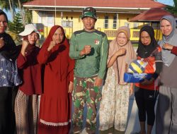 Perwakilan Ibu PKK Desa Pulau Dua Ucapkan Terima Kasih atas Bantuan Sarana Olahraga dari Satgas TMMD