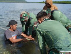 Satgas TMMD Gerak Cepat Perbaiki Kebocoran Pipa Program Manunggal Air Bersih