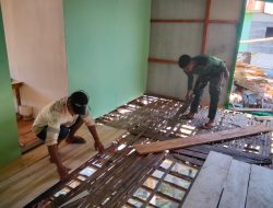 Satgas TMMD Fokus Pemasangan Lantai RTLH Milik Bapak Nardianto
