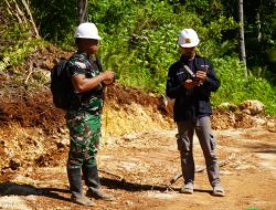 Satgas TMMD Bersama Dinas PUPR Morowali Ukur Volume Jalan Hasil Pekerjaan