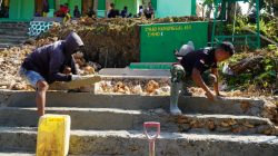 Pekerjaan Halaman Manunggal Air Bersih Masjid Desa Polewali Terus Dikebut Jelang Penutupan TMMD