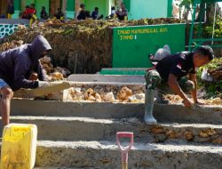 Pekerjaan Halaman Manunggal Air Bersih Masjid Desa Polewali Terus Dikebut Jelang Penutupan TMMD