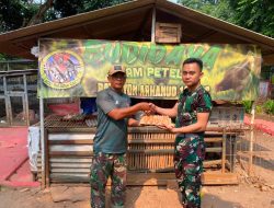 Tingkatkan Kesejahteraan Prajurit, Yonarhanud 10/ABC Bagikan Hasil Budi Daya Ayam Bertelur