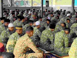 Sujud Memohon Rahmat Hujan, Brigif TP 32/Mangkalihat & Yonif 879/Rangkok Cakti Gelar Sholat Istisqo dan Do’a Bersama