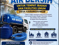 Peduli Kebutuhan Air Bersih, Karang Taruna Putra Remaja Karang Duwur Salurkan Bantuan ke Fasilitas Umum
