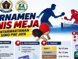 Siwo PWI Jaya Gelar Turnamen Tenis Meja Antarwartawan 2026